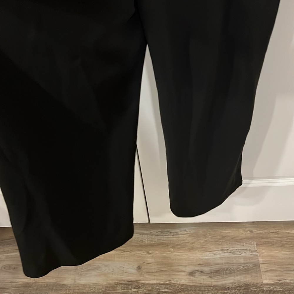 NWT BTFBM women jumpsuit crew neck ruffle sleeve belted wide leg size M - Picture 14 of 15
